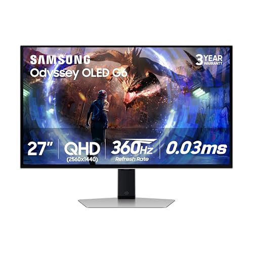 Samsung 27" Odyssey OLED G6 (G60SD) Series Gaming Monitor 360Hz