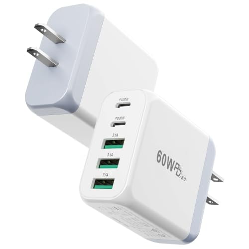 EIZLXQ 60W 5-Port Type C Charger Fast Charging Blocks