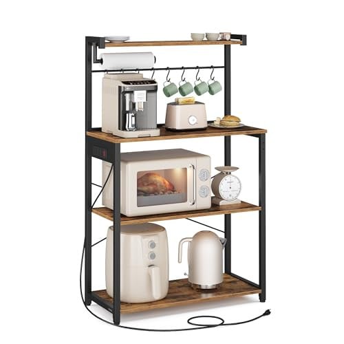 4-Tier VASAGLE Kitchen Bakers Rack w/ Power Outlet 15.7" x 31.5" x 55.1" Deal