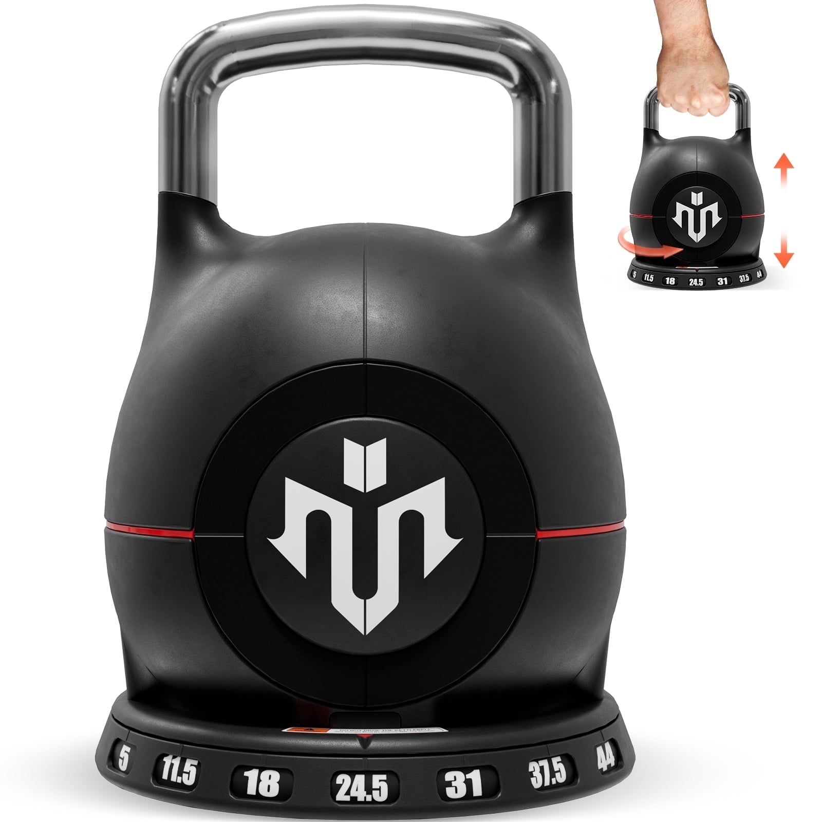 Mikolo 7-in-1 Quick Adjustable Kettlebell Set (5–44 lbs) Deal