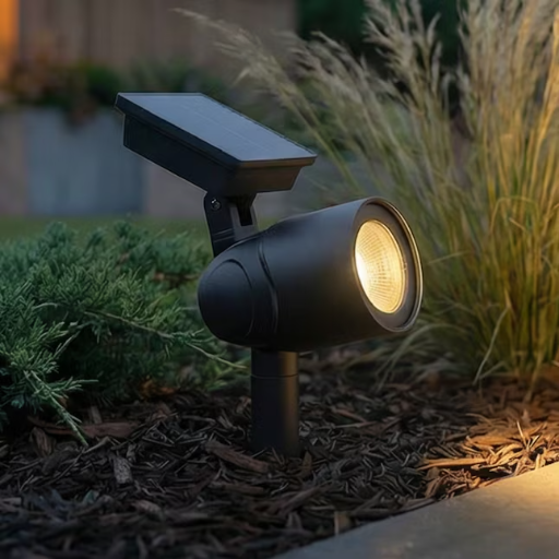Harbor Breeze Solar LED Spotlight 30-Lumens Matte Black Warm White