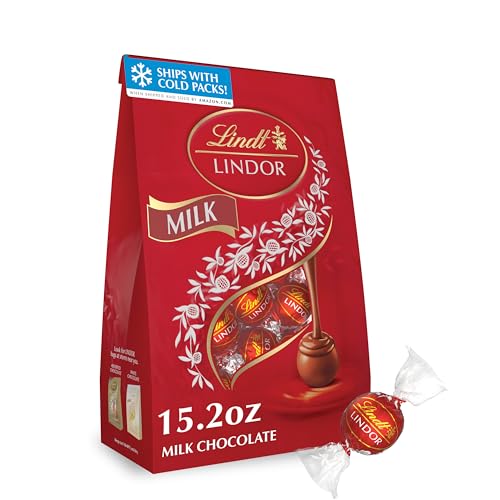 Lindt LINDOR Milk Chocolate Candy Truffles 15.2 oz. Bag Deal
