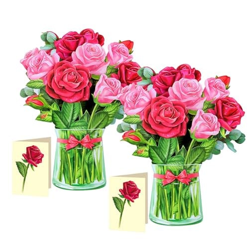 Airpark Pop Up Flower Cards 12'' 2 Pack Red Rose Deal