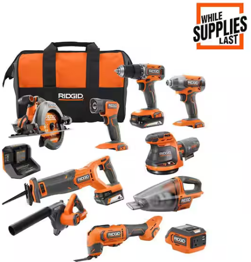 Home Depot Home Pick: RIDGID 18V Cordless 10-Tool Combo Kit deal at Home Depot