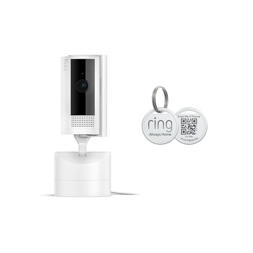 Ring Pan-Tilt Indoor Cam with Ring Pet Tag, White Deal
