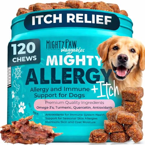 Mighty Paw Waggables Allergy Immune + Itch Support Vitamin Dog Chews 120-Count