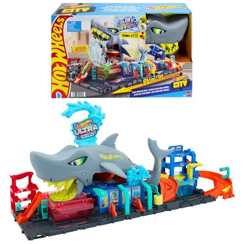 Hot Wheels City Track Set, Ultra Shark Car Wash