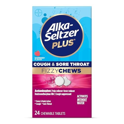 Alka-Seltzer Plus Cough & Sore Throat Fizzy Chews 24-Count Deal