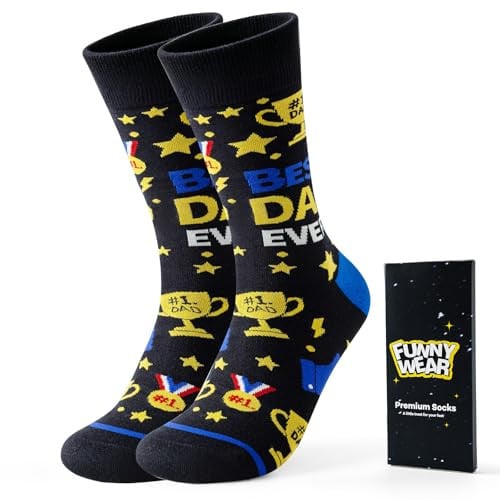 BONANGEL Men's Novelty Crew Socks 1-Pair Deal