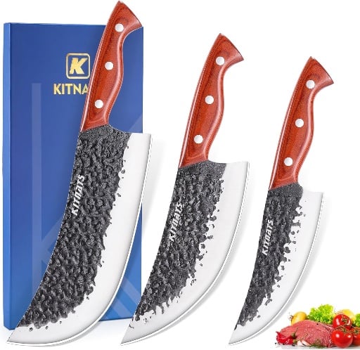 Professional Butcher Knife Set Hand Forged Heavy Duty  