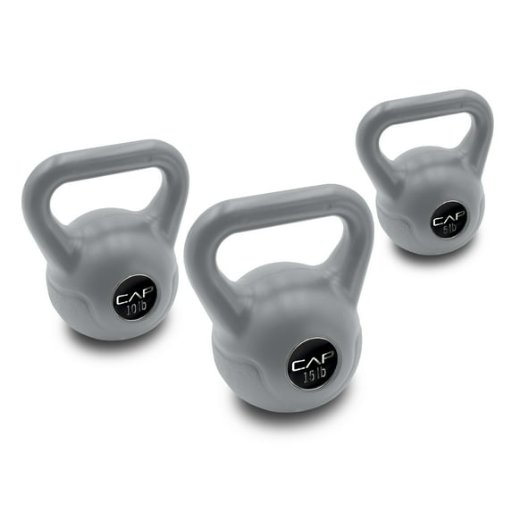CAP Barbell 30-Lb Vinyl Kettlebell Set (5, 10, 15 lbs)