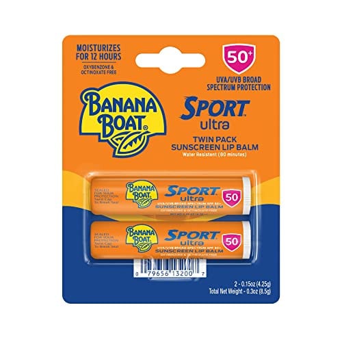 Banana Boat Sport Ultra SPF 50 Lip Sunscreen Twin Pack, 0.15 Ounce (Pack of 2) Deal