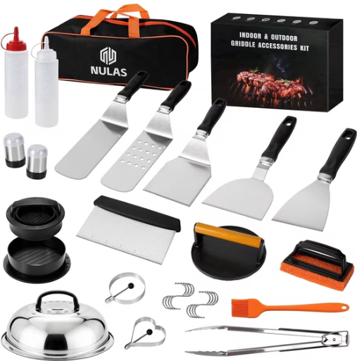 NULAS 27-Piece Griddle Accessories Kit with Spatula & Burger Press Deal