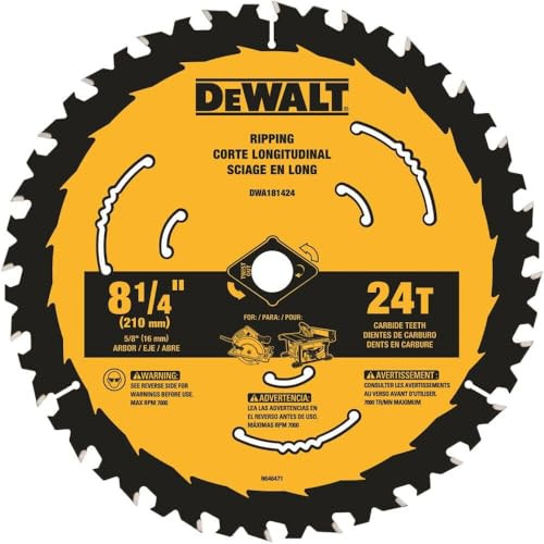 DeWALT Circular Saw Blade 8 1/4 Inch 24 Tooth