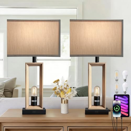 PACOLIT P Modern Farmhouse Table Lamps Set of 2