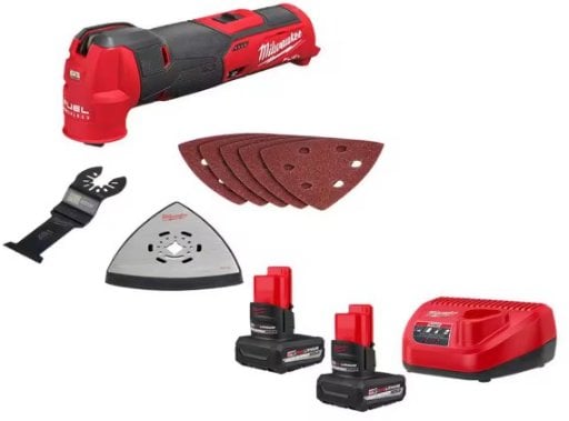 Milwaukee M12 FUEL 12V Lithium-Ion Cordless Oscillating Multi-Tool with M12 XC 5.0 Ah Battery (2-Pack) Starter Kit and Charger Deal
