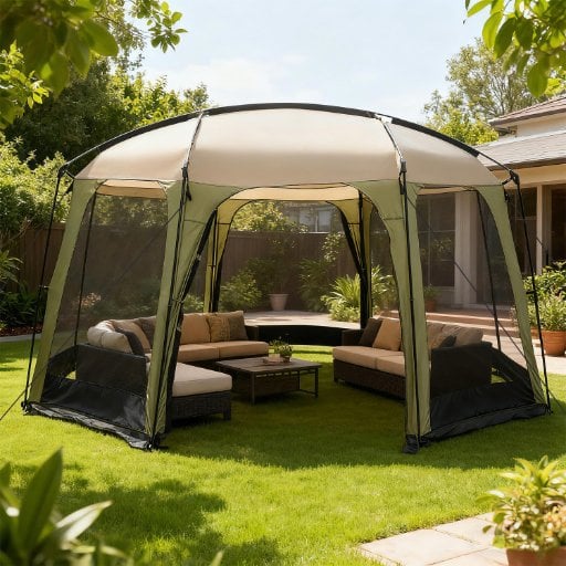 Costway 12.5' Netted Canopy Tent w/ Zippered Door (6-8 Person) Deal