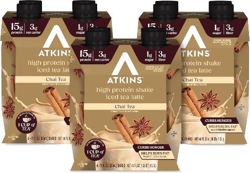 Atkins Chai Tea Latte Flavored Protein Shake 12 Count Deal
