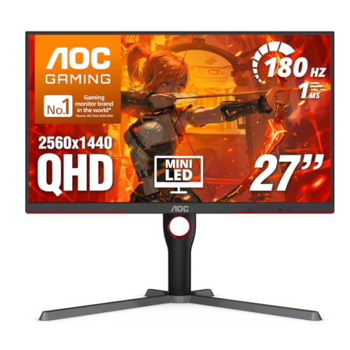 27" AOC Q27G3XMN 2560x1440 180Hz 1ms VA Mini-LED Backlit Gaming Monitor Deal