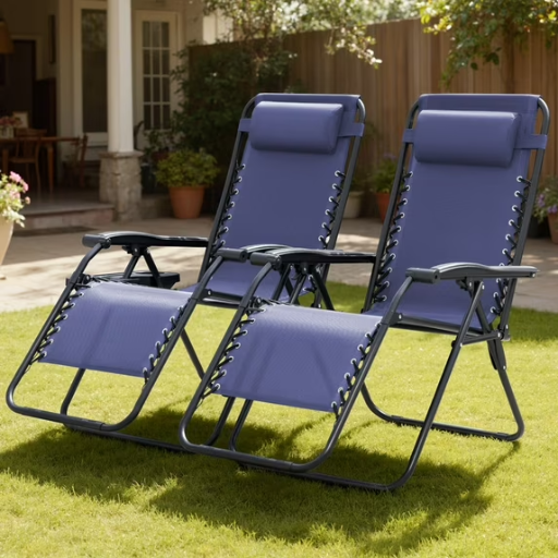 Lacoo Set of 2 Zero Gravity Chair Patio Lounge Chair Reclining with Adjustable Pillow Deal