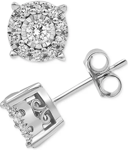 Diamond Stud Earrings 1/3 ct. t.w. in 14K White Gold Deal