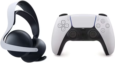Sony PS5 DualSense Wireless Controller & PULSE Elite Wireless Headset Bundle - White or Black