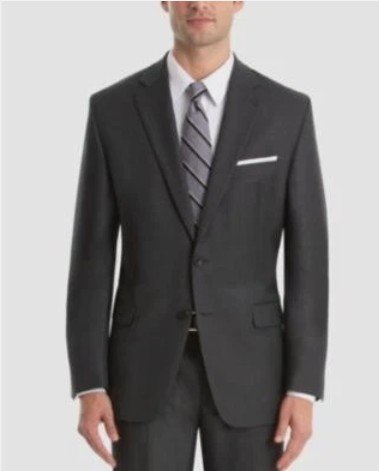 Ralph Lauren Mens Classic fit Suit Jacket Blazer 44 R Grey Solid Stretch