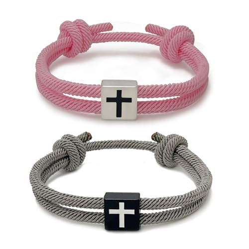 2 PCS Braided Cross Bracelet