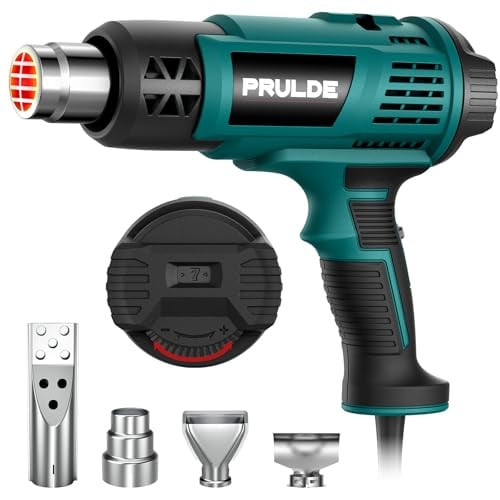 (Prime Deal) NEU MASTER PRULDE 1500W Heavy Duty Heat Gun w/ Dual-Temperature Settings & 4 Nozzles
