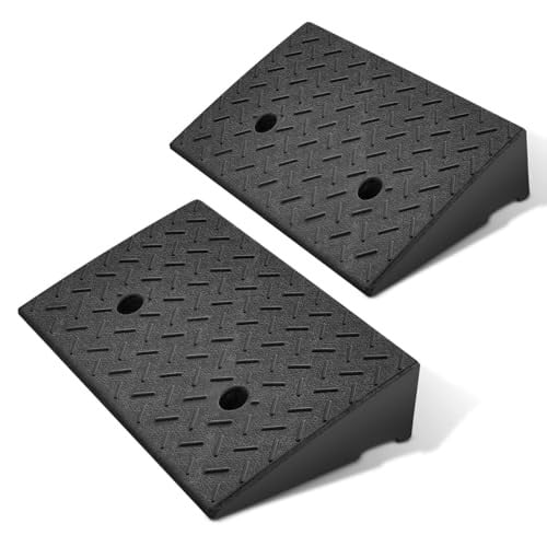 DNA Motoring 2pcs 4.3" Rise Rubber Curb Ramp