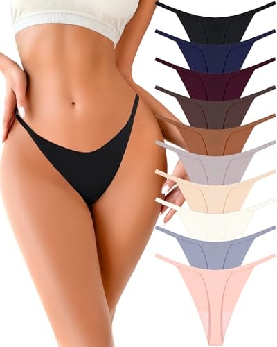 10 Pack Seamless G-string Thongs for Women Underwear No Show Thong Panties Deal