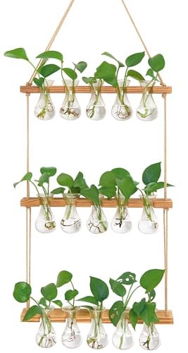 XXXFLOWER 15-Bulb 3-Tier Wall Hanging Glass Planter Decor Deal