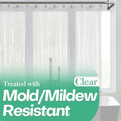 Mrs Awesome Clear Premium Flexible Shower Curtain Liner 72"