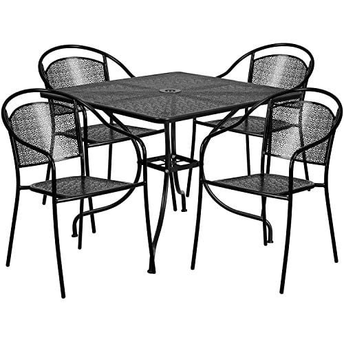 Flash Furniture Oia 5-Piece Commercial Grade Steel Patio Table and Chairs Set Deal