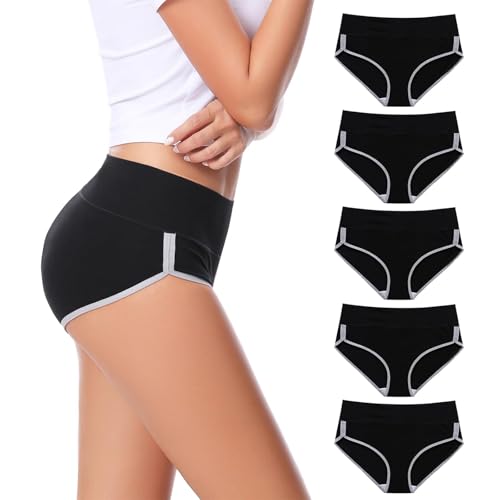 CAILECOTTON 5-Pack Women's Cotton High Waisted Underwear Deal