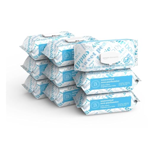 Amazon Elements Baby Wipes, Unscented, 810 Count