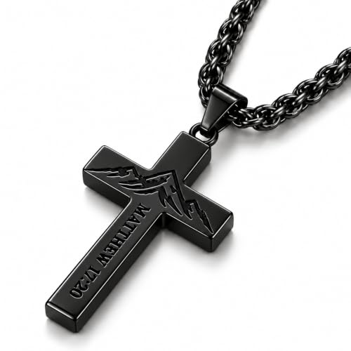Stainless Steel Faith Cross Necklace with 24in Chain Deal