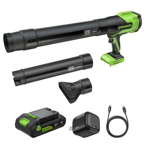Greenworks 24V 270 CFM Handheld Leaf Blower w/ 3.0Ah Battery & Charger Deal