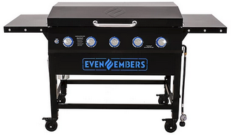 Even Embers 5-Burner Propane Gas Pre-Seasoned Griddle with Lid, 40" Deal