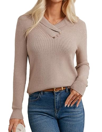 GRACE KARIN V Neck Long Sleeve Pullover Sweater Deal