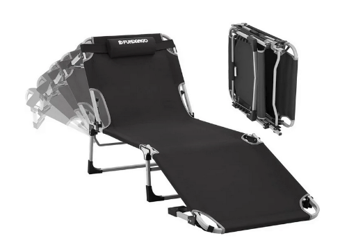FUNDANGO 5-Fold Folding Chaise Lounge Chair