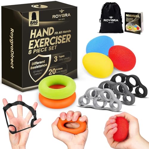 roygra Grip Strength Trainer Hand Exercise Set 8-Pack Deal