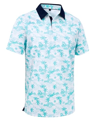 Men's Stretch Dry Fit Printed Golf Polo Shirt