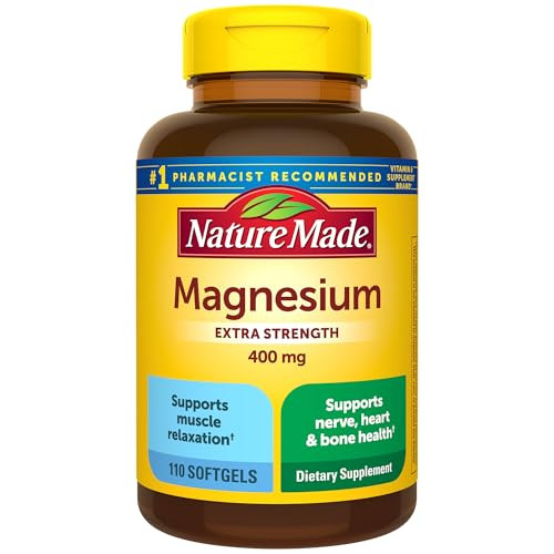 Nature Made Extra Strength Magnesium Oxide 400mg 110-Count Softgel Supplement