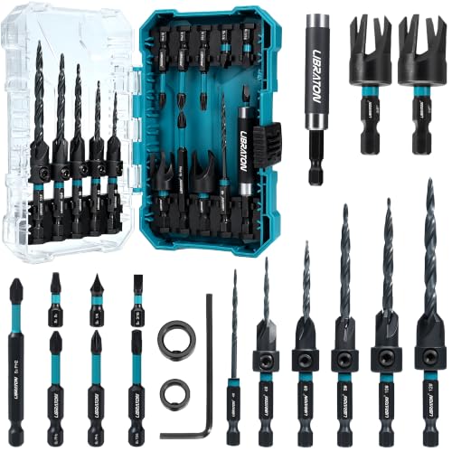 19-Piece LIBRATON Tapered Countersink Drill Bit Set Deal
