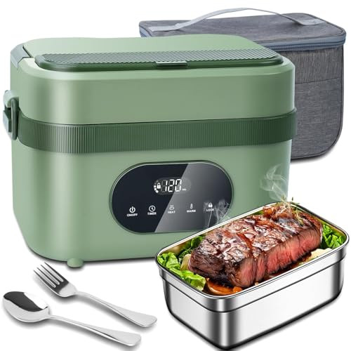 MDHAND 18000mAh Cordless Heated Electric Lunch Box w/ 1.5L Stainless Steel Container & Timer