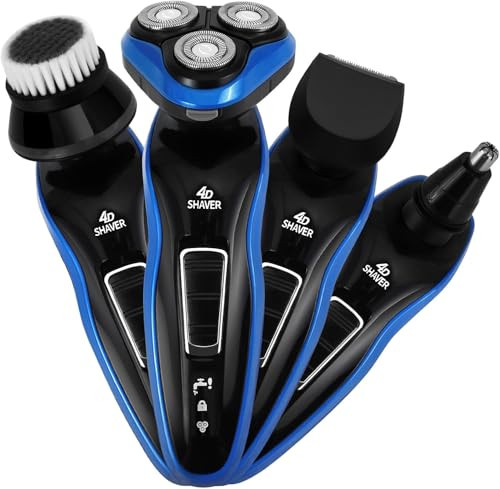 4-in-1 Men's Electric Shaver Rechargeable Waterproof Wet & Dry