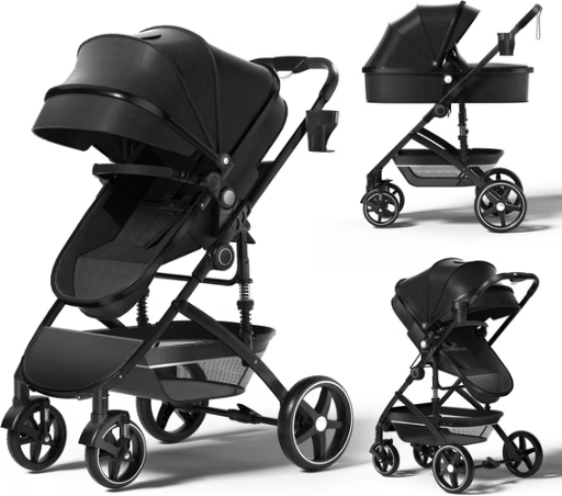 Babyeap 2 in 1 Baby Stroller Foldable Lightweight Carriage Reversible Bassinet Pram