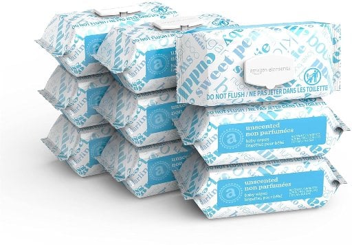 Amazon Elements Baby Wipes, Unscented, Hypoallergenic, Alcohol-Free, With Aloe and Vitamin E, 810 Count Deal