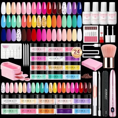 AzureBeauty 24-Color Dip Powder Nail Kit w/ Electric Nail Drill Deal